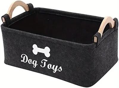 Fusion Finds Felt Pet Toy Storage Box Dog Toy Organizer Basket For Toys, Blankets & Pet Essentials black