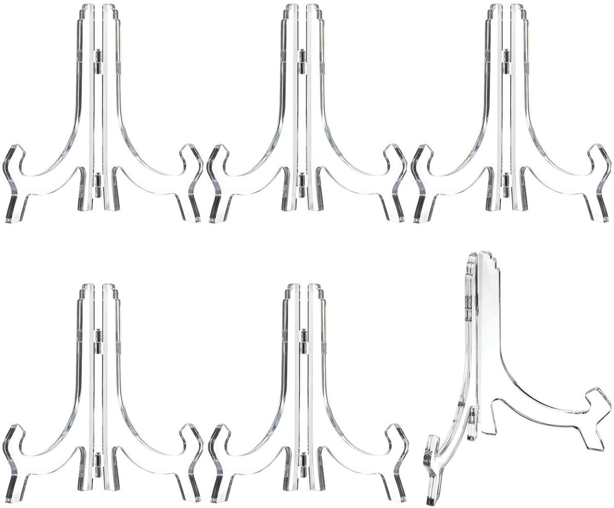Omgoods Acryl Standhouders - Set van 6 Display Easels - 18 cm