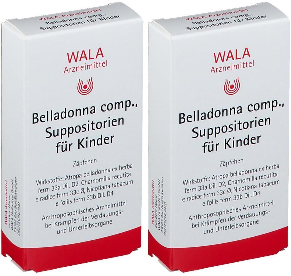 WALA Belladonna COMP.Kindersuppositorien 2x 2x10x1 g Kinder-Suppositorien