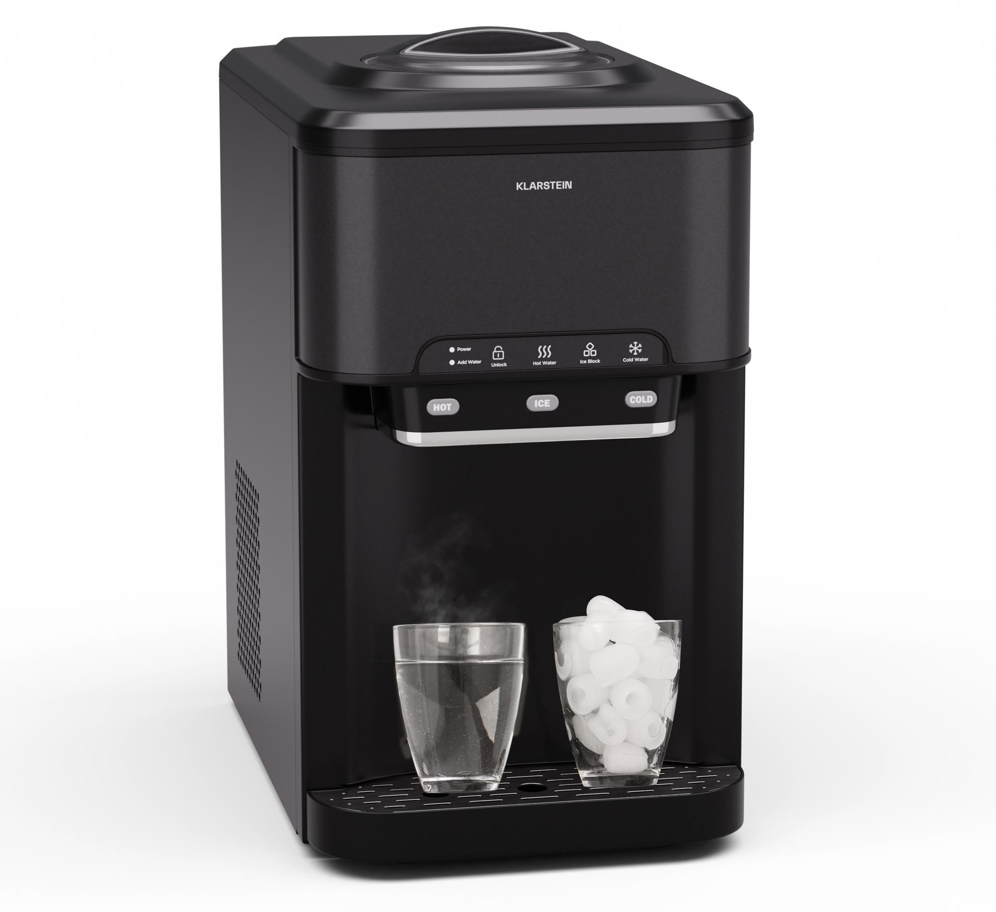 Klarstein Eiswürfelmaschine für Zuhause Camping Gastro, Schnelle Mini Eiswürfelmaschine Klein, Profi Eismaschine für Große Kleine Klare Eiswürfel, Selbstreinigend mit 3L Eiswürfelbehälter, 20kg/24h
