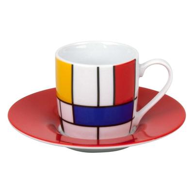 Könitz Porzellan GmbH Könitz Hommage Large Fragments Espresso, Espressotasse, Tasse, Untertasse, Kaffeetasse, Porzellan, Bunt, 85 ml, 11 5 053 1908