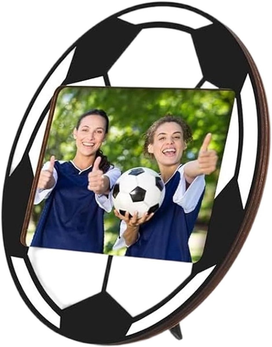 Houten Fotolijst met Voetbal Decoratie in Houtkleur - 20 cm