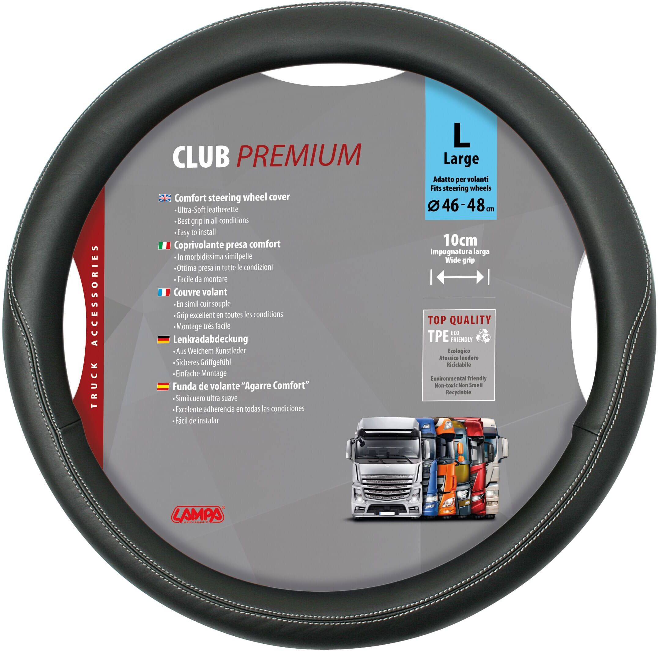 Coprivolante Club premium L Ø46/48 cm Nero
