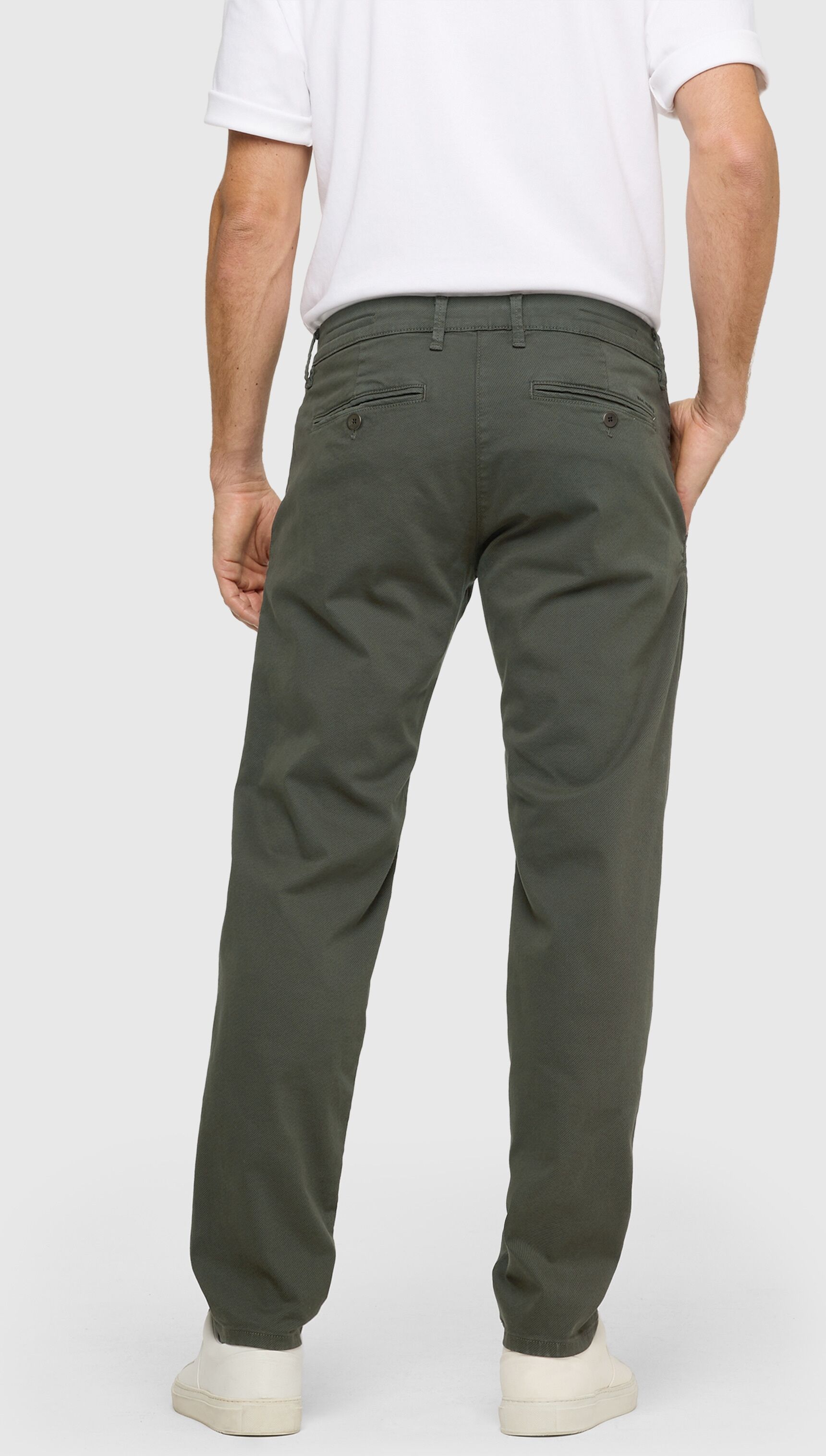 Chinohose MAC "Driver", Herren, Gr. 30, Länge 32, grün (fir printed), Web, Obermaterial: 97% Baumwolle, 3% Elasthan, figurumspielend knöchellang, Hosen Chinohose, mit Stretch fir printed 30, Länge 32