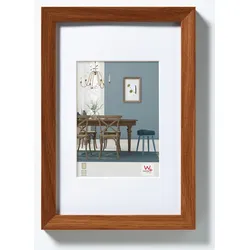 Walther Bilderrahmen Fiorito Holz mit Passepartout Kunstglas / Eiche Dunkel / 40...