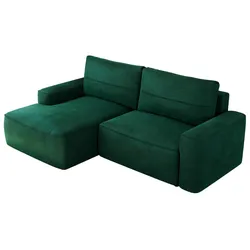 ECKSOFA BELLUNO L Dunkelgrün Velvet - Links