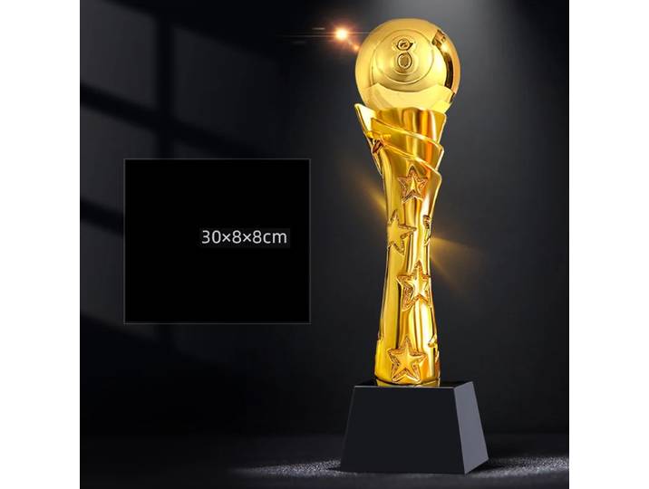 Trophée en résine plaqué or personnalisé pour balle de volley-ball de billard or argent cuivre prix d'événements en option décor à la maison honneur, 1 pièce