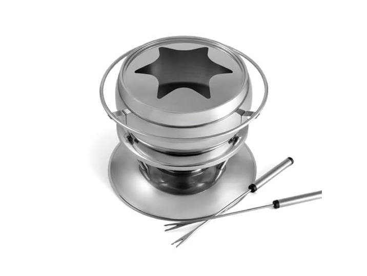 Swissmar F66919 Züri Fondue Set 11-teiliges, Edelstahl, 2.2L, Fondue-Set für Fleisch, Käse und Schokolade, für 6 Personen, Geschenkset
