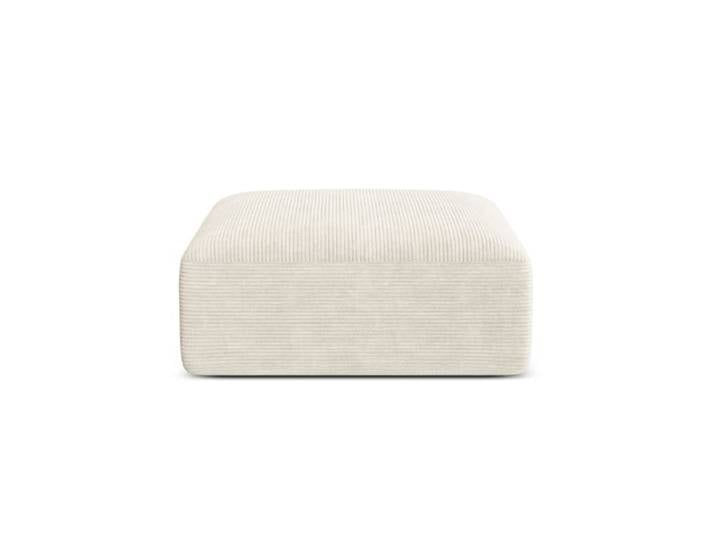 Pouf en velours côtelé ivoire