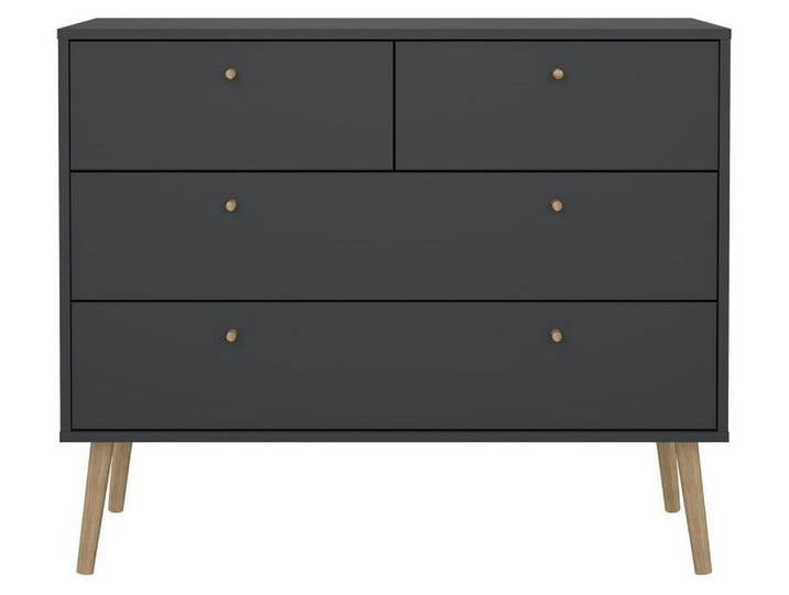CALICOSY - Commode 4 tiroirs avec pieds en bois L98\,7 cm - TARP
