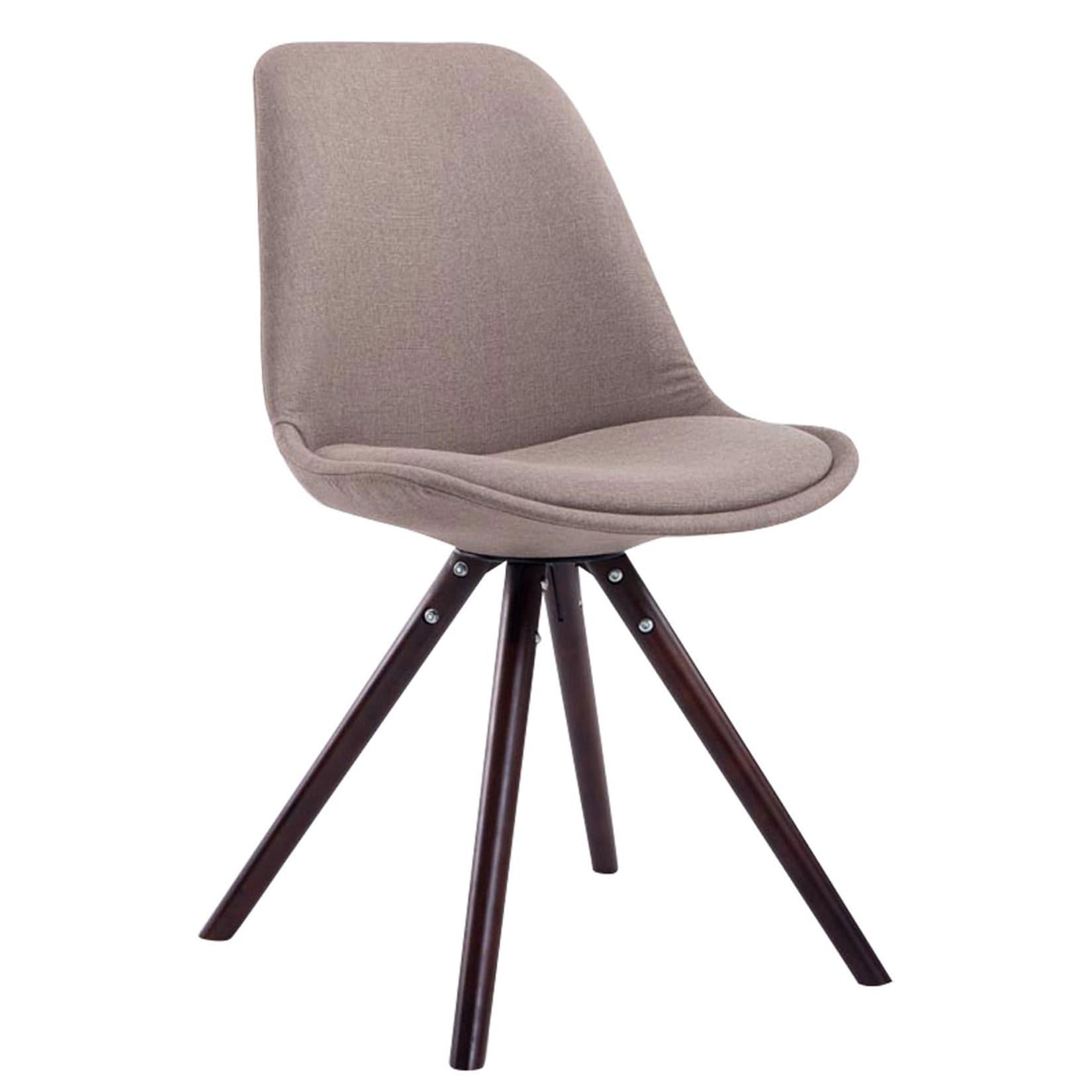 CLP Besucherstuhl Toulouse Stoff Cappuccino Rund - Farbe: taupe, Gestellfarbe: cappuccino