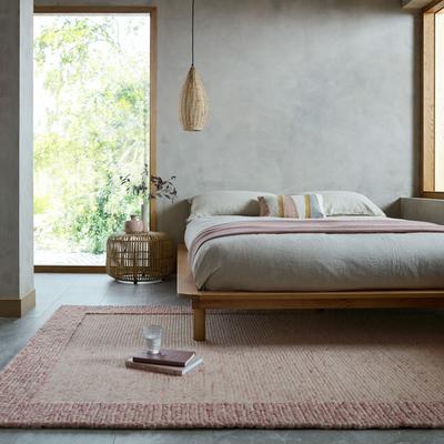 Teppich FLAIR RUGS "Rue", rosa (beere), B:160cm H:10mm L:230cm, Kunstfaser, Wolle, Teppiche, Teppich, aus einem Wollmischgewebe, handgearbeitet
