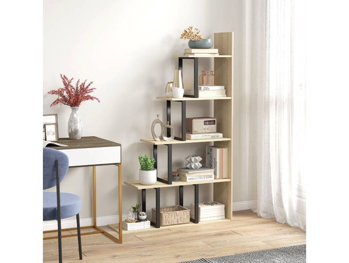 HOMCOM Étagère Industrielle Bois 5 Niveaux