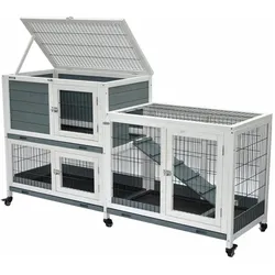 Nanook Indoor Kleintierstall Leo 146 x 89 cm grau