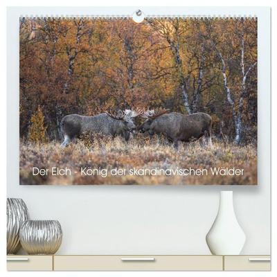 Der Elch - König der skandinavischen Wälder (hochwertiger Premium Wandkalender 2027 DIN A2 quer), Kunstdruck in Hochglanz
