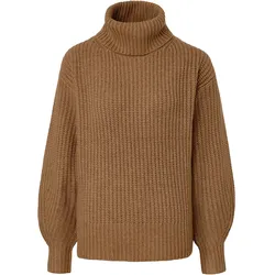 Tchibo - Grobstrickpullover mit Rollkragen - Damen - Gr. L - cognac