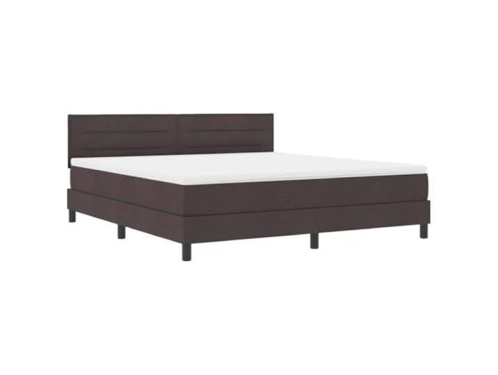KKgypkn Boxspringbett mit Matratze 180x200 cm, Stoff Dunkelbraun, mit verstellbarem Kopfteil und Taschenfedern für Komfort