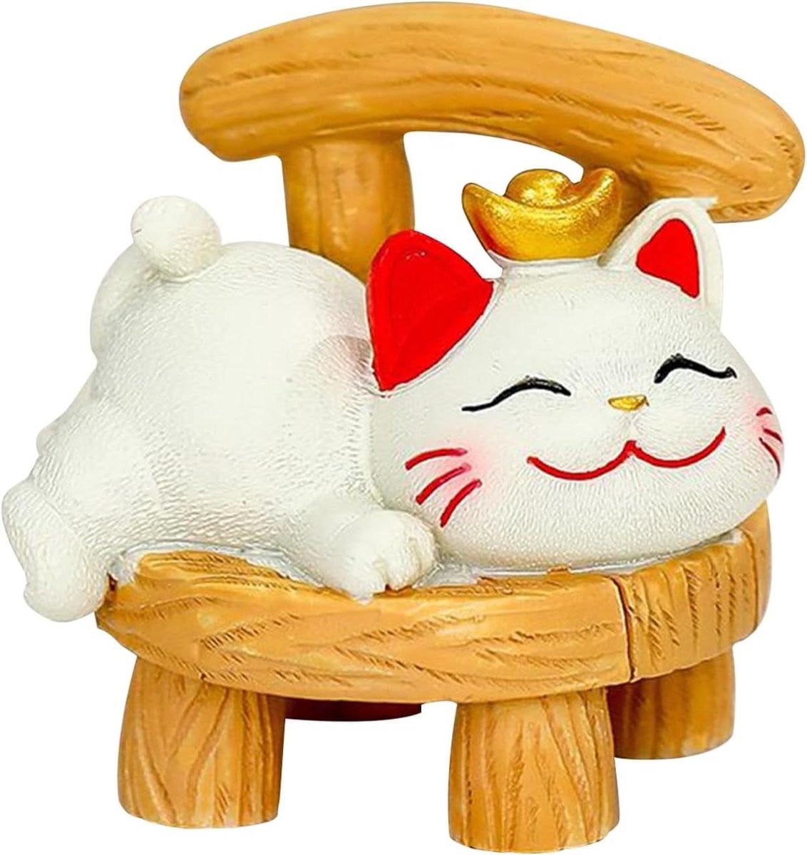 Geluksbrenger Kattenbeeld Decoratie van Hars voor op Tafel