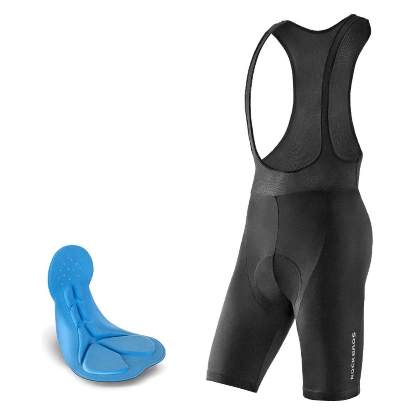 Rockbros RK2002XL Radhose kurz XL mit gepolsterter Trägerhose - Schwarz (XL) (1701423730)