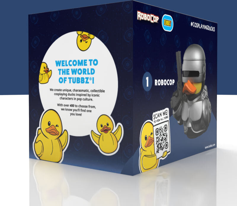 Numskull TUBBZ RoboCop Boxed Collectible Vinyl Duck Figure - Official RoboCop Collectible by Numskull Designs - 9 cm Tall