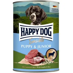 HAPPY DOG Sensible Pure 400g Hundenassfutter Sparpaket PUPPY  Lamm mit Reis 12 x 400g