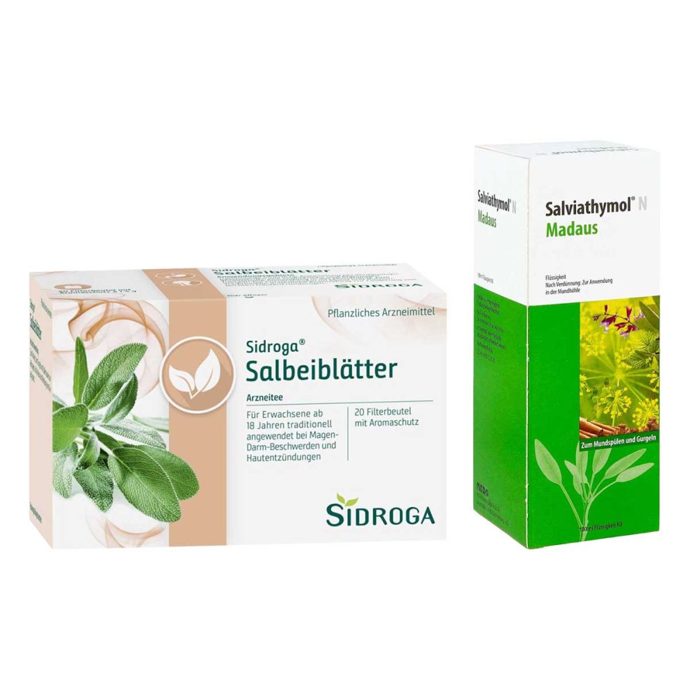 Sidroga Salbeiblätter Tee + Salviathymol N Madaus 08106793