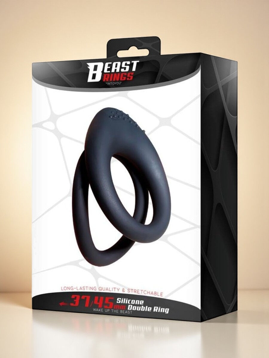 BEAST RINGS Anneau double pour pénis en silicone doux 37/45 mm