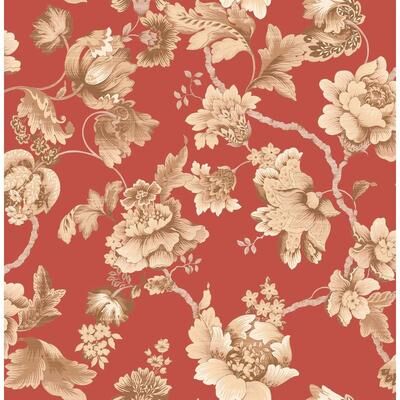 Seabrook Designs Clancy Floral Branch Unpasted Wallpaper - 20.5 in. W x 33 ft. L