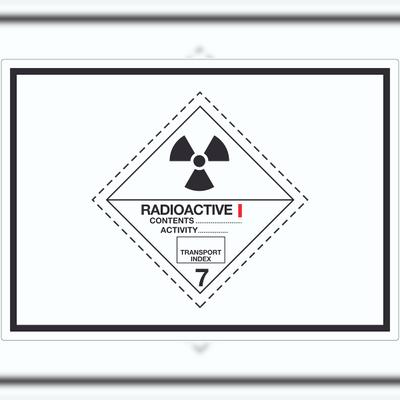 HB-Druck Aufkleber radioaktive Stoffe Symbol Radioactive I-WEISS A8 (52x74mm)