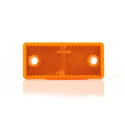 Reflektor 96 x 42 x 6mm ORANGE ECKIG Schraubbefestigung mit E20 Anhänger PKW LKW
