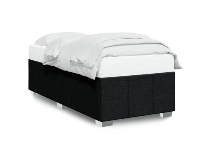 PUGYNBK Bettgestell 80 x 200 cm, Schwarz Weiches Polyestergewebe, Lattenrost, stabile Beine, ohne Matratze