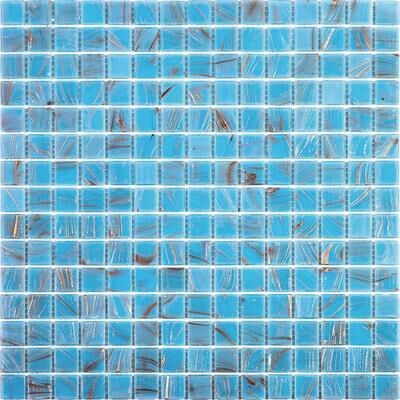 "Apollo tile 12"" x 12"" Celestial Glossy Maya Blue Glass Tile (20 sq ft/case) - 20 Pack"