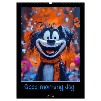 Good morning dog (Wandkalender 2026 DIN A2 hoch), CALVENDO Monatskalender