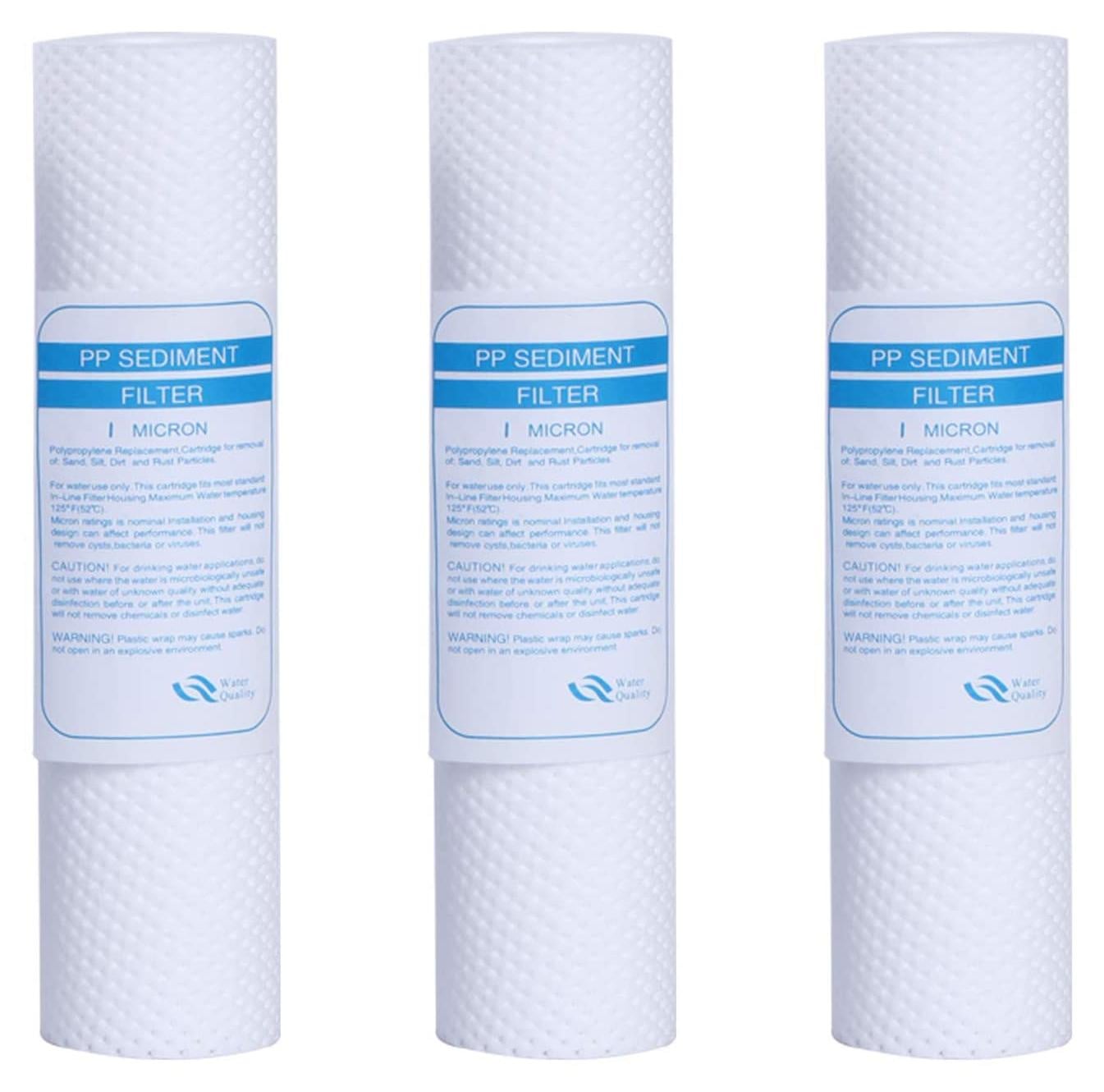 Selius 1 micron neerslag waterfilter voor omgekeerde osmose systemen, 3 pakketten, 2,5 x 10 inch