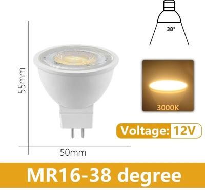 Uplift Picks 420PCS MR16 GU5.3 LED Spotlight Bulbs 12V Low Voltage 3W7W 38 Degree (3000k) 3 W 4 Pcs