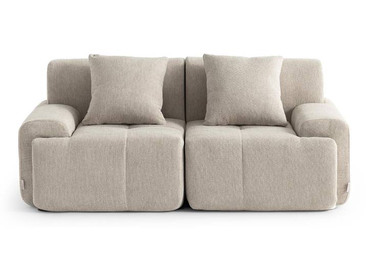 MILYSOFA SOFAMOUS Modulares Sofa, gerade, 2-Sitzer, Chenille-Stoff, Sandbeige
