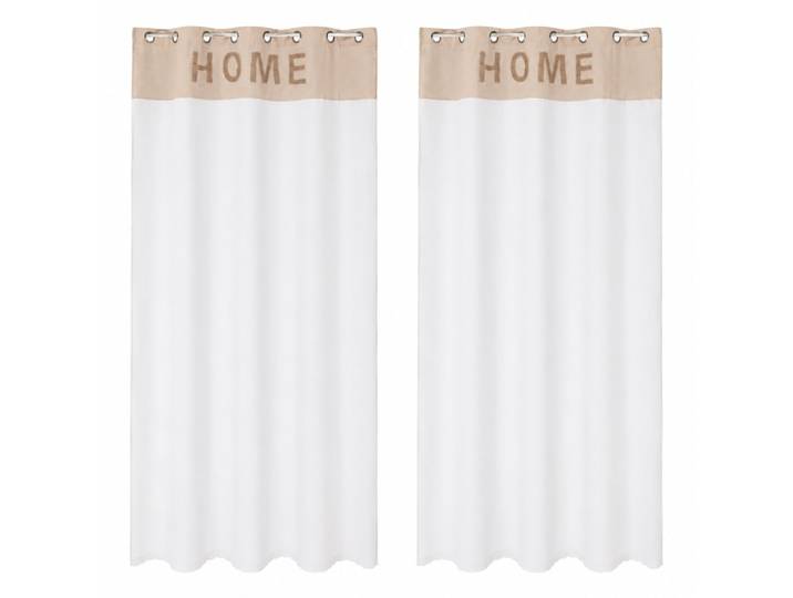 Lot 2 rideaux avec anneaux en polyester blanc 140x260 cm