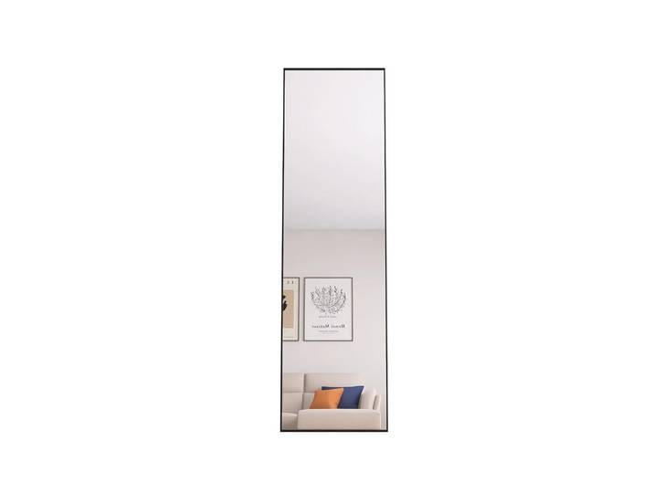 Shopentra Standspiegel 140x40 cm Schwarz Rechteck Minimalistisch Bruchsicher, Glas, 2x140x40 cm, Spiegel, Standspiegel