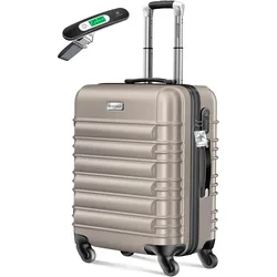Kesser Reisekoffer Hartschalen-Koffer Inkl. Kofferwaage + Gepäckanhänger, Koffer, Beige