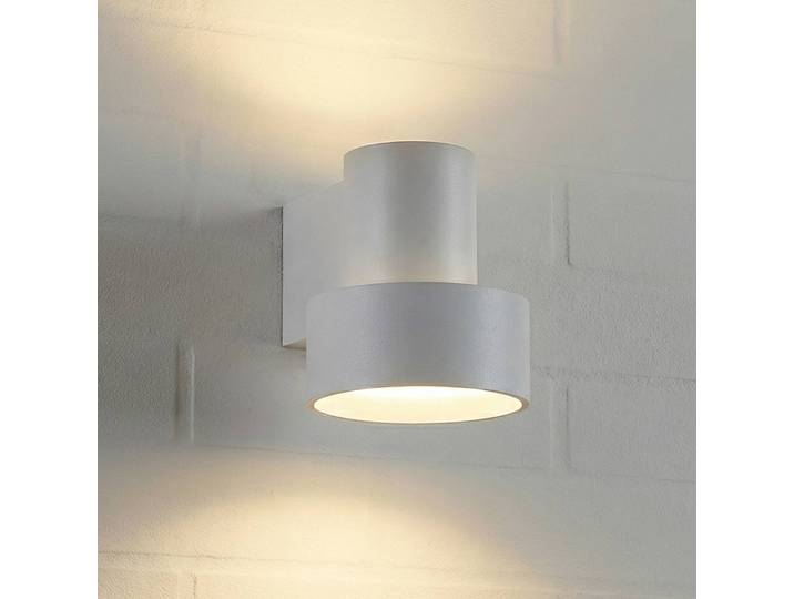 Außenwandleuchte Elune Lucande, alu / grau / zink, Aluminium, Modern