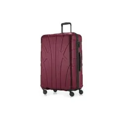 Suitline -  Großer Reisekoffer mit Erweiterung, Trolley Hartschale matt, 4 Rollen, ABS, TSA, Burgund