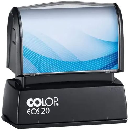 COLOP Textstempel, individualisierbar EOS 30 selbstfärbend blau, schwarz, rot mit Logo