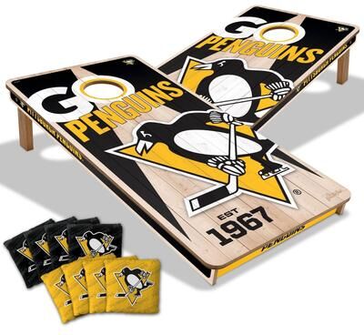 Skip's Garage Pittsburgh Penguins NHL 2x4 Cornhole Board Set