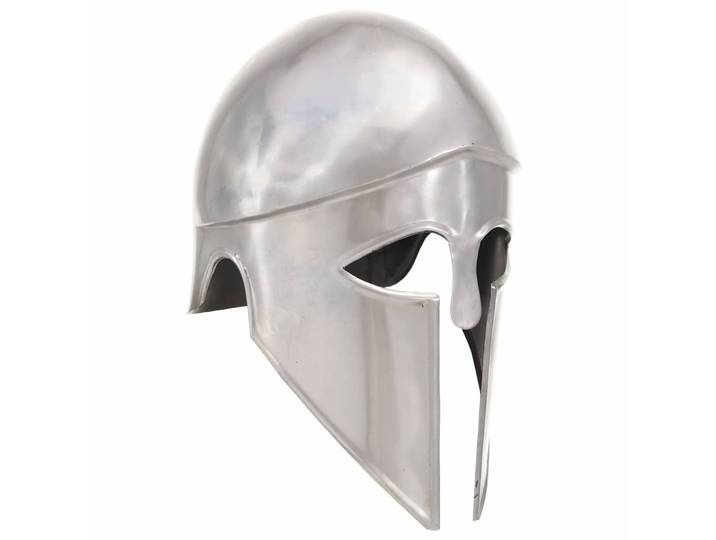 vidaXL Griechischer Krieger-Helm Antik Replik für LARP Silbern Stahl
