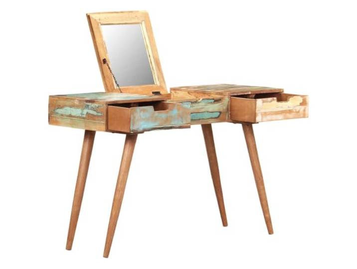 Makastle Schminktisch mit Spiegel Altholz Massiv 112x45x76 cm