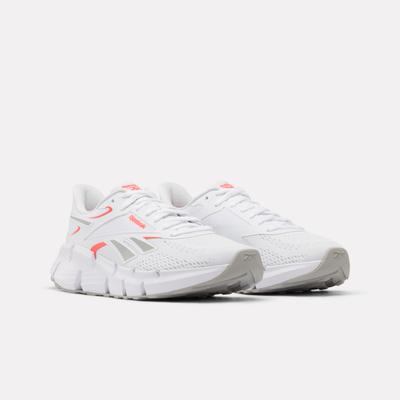 Laufschuh REEBOK "ZIG DYNAMICA 6", Damen, Gr. 39, weiß (weiß, vector rot, new grau 2), Synthetik, Textil, Schuhe Laufschuh, mit reaktionsfreudiger Dämpfung und flexibler Sohle