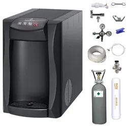 BieTal® Sprudelwassergerät Tafelwasseranlage Heißwasser Piccola HOT 15 Fizz schwarz SET