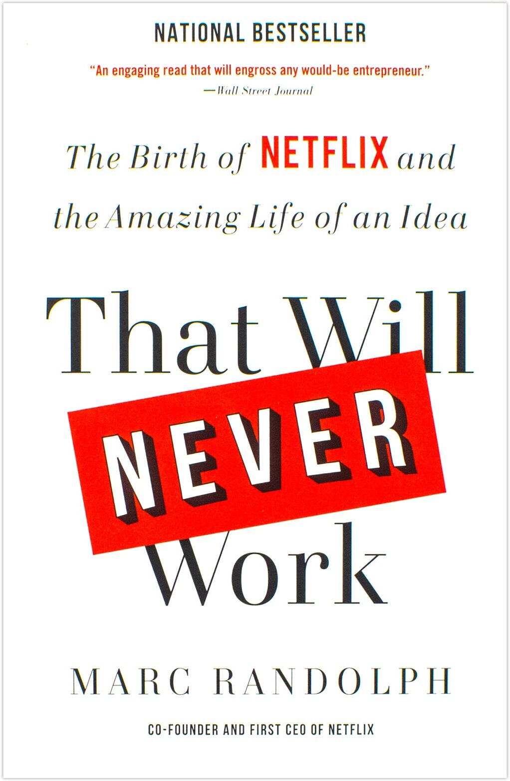 Back Bay Books That Will Never Work: The Birth of Netflix and the Amazing Life of an Idea by Marc Randolph