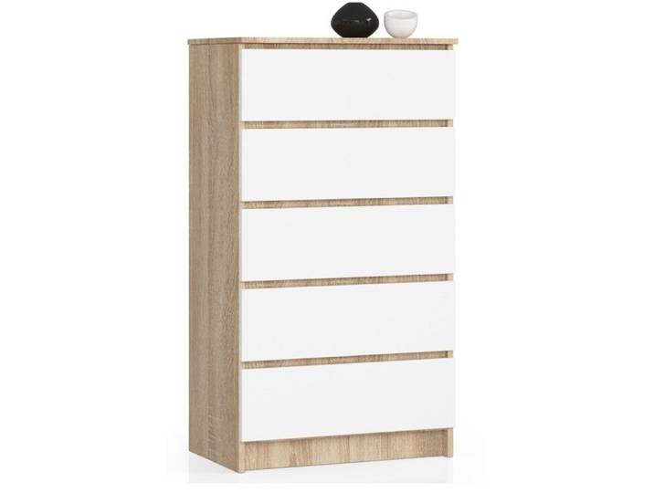 Commode : cinq tiroirs couleur : chêne Sonoma Blanc