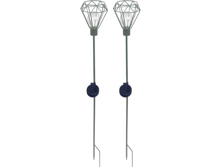 Gartenleuchte LUXFORM Solar-Erdspiess-Gartenlampe - Diamond - 2 Stück , grün, 2 Stk., Leuchten, Gartenleuchte, Dekoratives Gartenornament